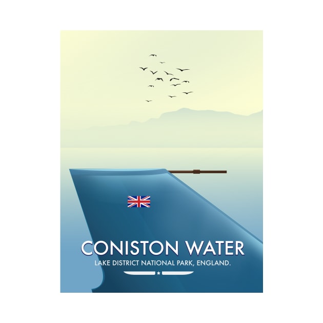 Coniston water travel poster by nickemporium1