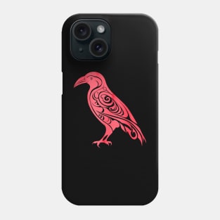 Celtic Nordic Raven Crow Blood Red Phone Case