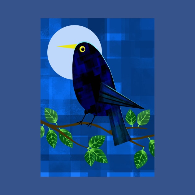 Blackbird at Night by Scratch