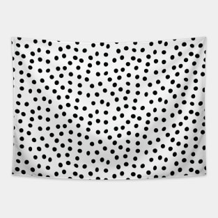 Minimal Black and White Polka Dots Tapestry