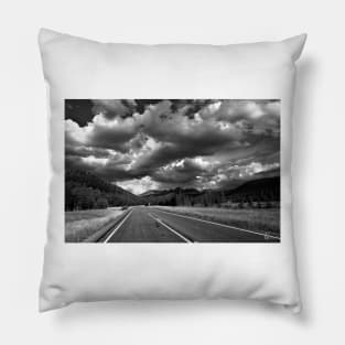 On the Road with Clouds Pillow