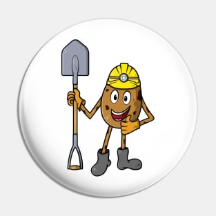 Miner potato holding a shovel Pin