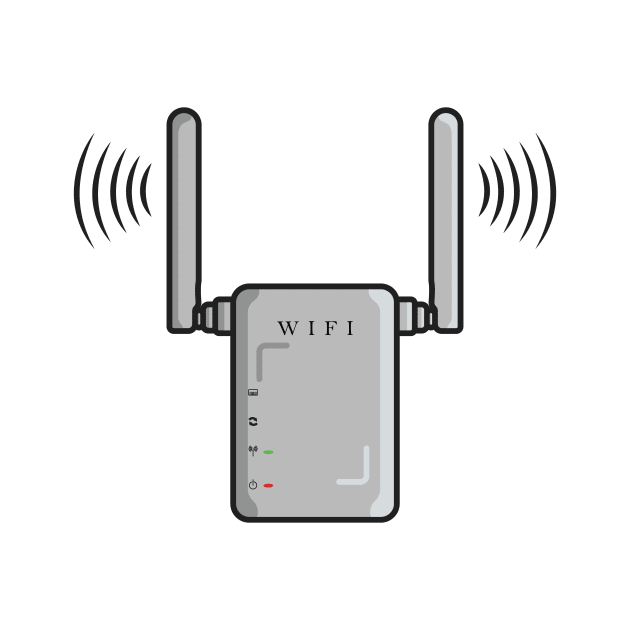 Wireless Wifi Router Device Sticker vector illustration. Technology object icon concept. Modem internet router technology device sticker vector design with shadow. by AlviStudio