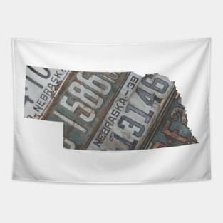 Vintage Nebraska License Plates Tapestry