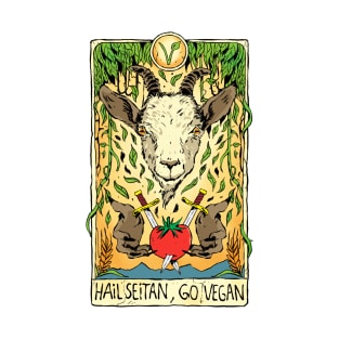 Hail Seitan Go Vegan Save Animals Tarot Card for Vegeterians and Veganism Lifestyle T-Shirt