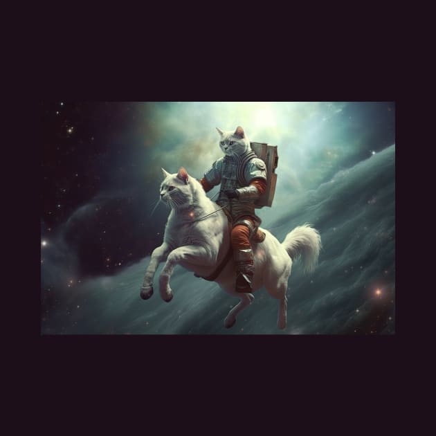 Cat Rider of the Apocalypse II - Strange Painting by JensenArtCo