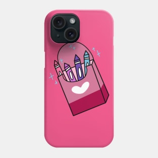 Pink Sparkly Crayon Box Phone Case