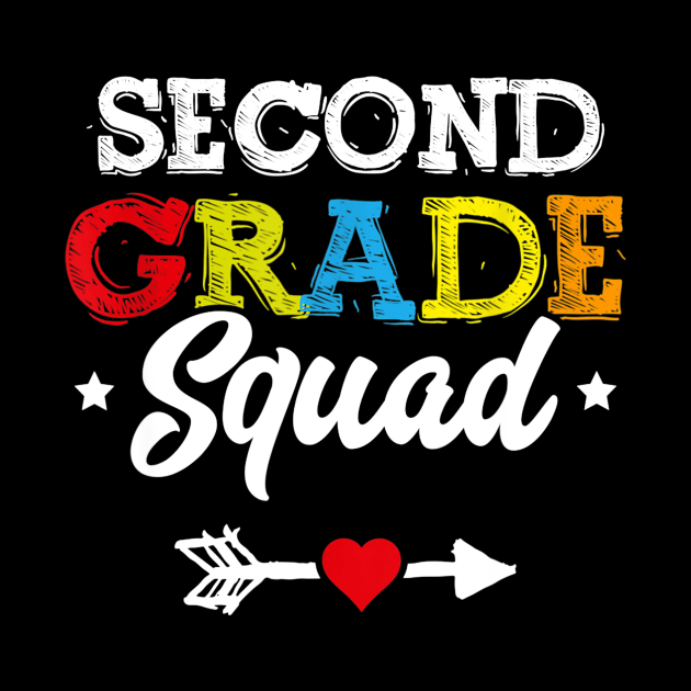 Second Grade Squad Shirt Teacher Student Kids Back To School by Sharilyn Bars