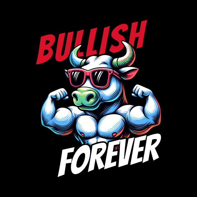 Bullish forever Stock Market Bull Design by DoodleDashDesigns