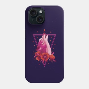 floral vaporwave wolf Phone Case