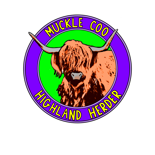 Muckle Coo Highland Herder by Retro-Matic