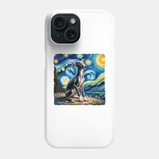 Starry Italian Greyhound Portrait - Dog Portrait Phone Case