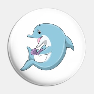 Dolphin with Pearl Pin