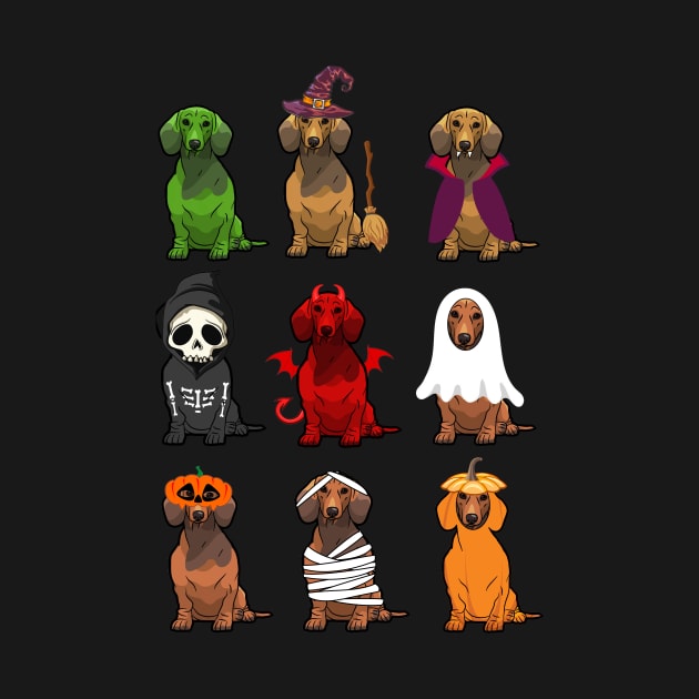 Dachshunds Halloween Funny Dachshunds Costume by Bensonn