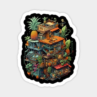 Crazy Pineaple Dream House Cool Isometric Game design Magnet