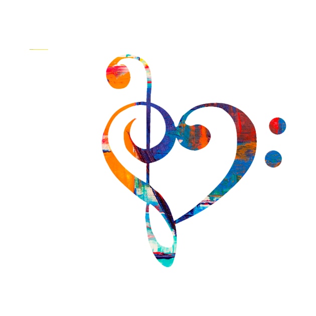 Treble Bass Clef Heart Art by zsonn