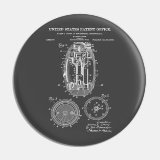 Hand Grenade Patent White Pin