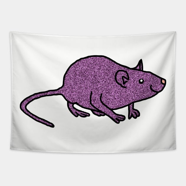 Purple Metallic Effect Rat Line Drawing Tapestry by ellenhenryart