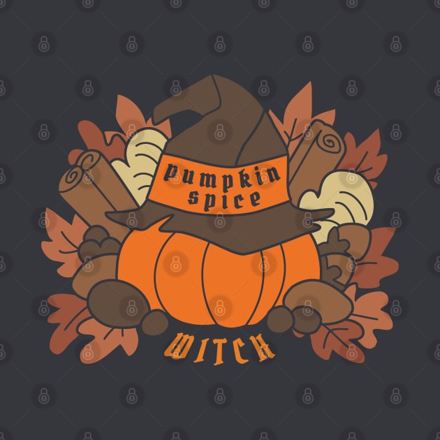 Pumpkin Spice Witch bold colors by StudioBliz