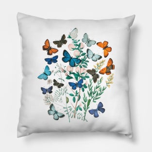 Lispe Butterflies Vintage (1882) European Butterfly Collection Pillow