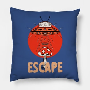 Mushroom Escape from Earth Pillow