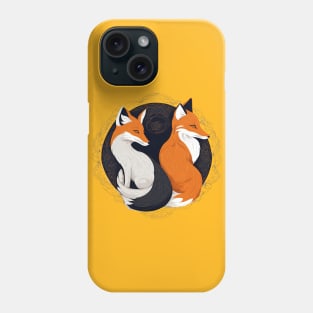 two foxes yin yang simbols Phone Case