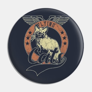 Flying Vintage Cats Pin