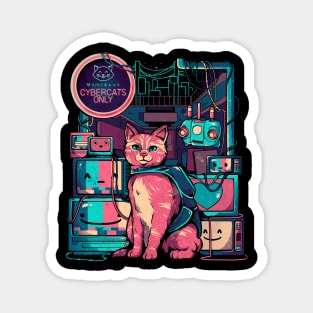 Cybercats Only - Funny Cat Geek Gift Magnet