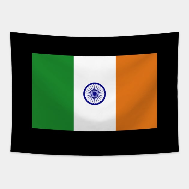 Ireland / India Flag Mashup Tapestry by phneep