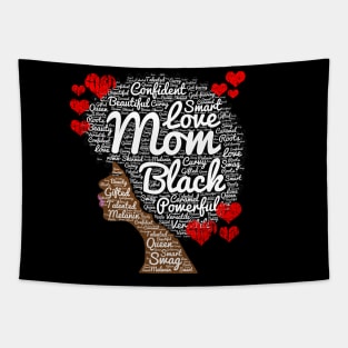 Mother's Day African American Mom Word Art Tapestry