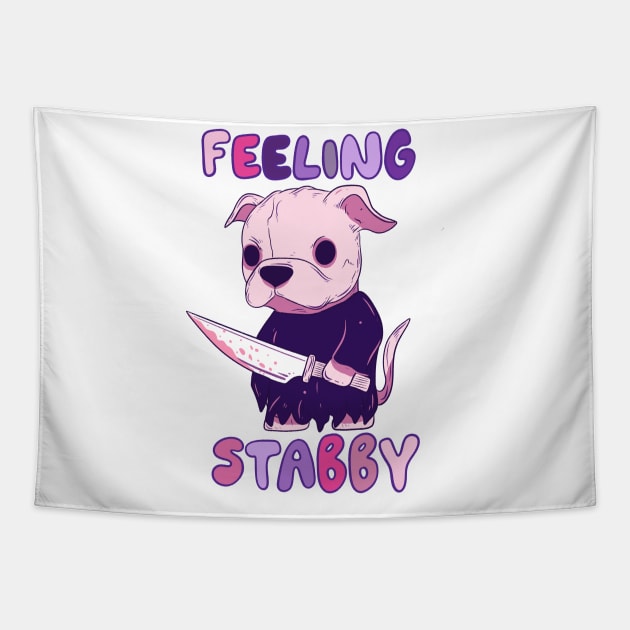 Feeling stabby Tapestry by Jess Adams