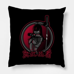 Female Warrior Ronin Samurai 女武芸者 Pillow