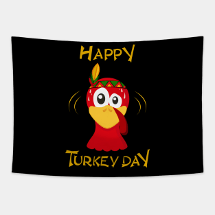 Turkey Face Funny Costume Thanksgiving Day Tapestry