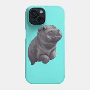 Cute Swimming Baby Pygmy Hippo Phone Case