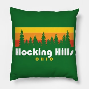 Hocking Hills State Park Ohio Trees Retro Pillow