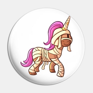 Cute Halloween Unicorn in Mummy Costume Pin