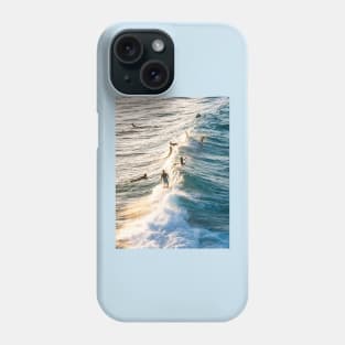 Surfers on a Golden Wave Phone Case