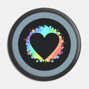 Colorful Black Heart Design Pin