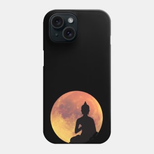 Full Moon and Buddha Silhouette Phone Case