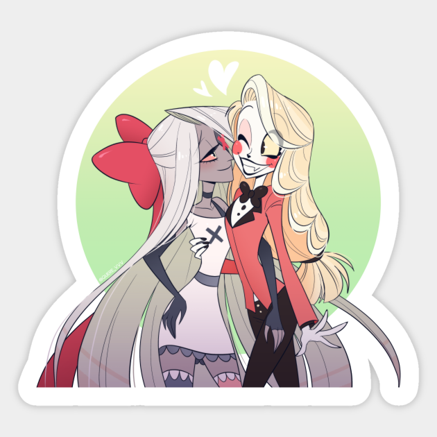 Hazbin Hotel Charlie X Vaggie Hazbin Hotel Vaggie Charlie Hazbin Hotel Sticker Teepublic hazbin hotel vaggie charlie