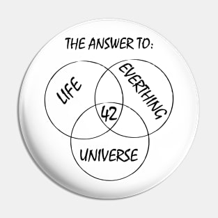 42 forty-two The answer of everything life gift Pin