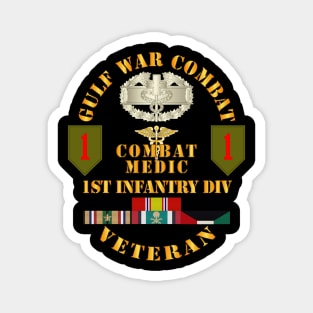 Gulf War Combat Vet w 1st ID - Combat Medic wo Map Magnet