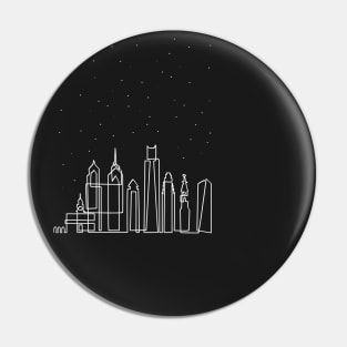 Philadelphia Skyline at Night Pin