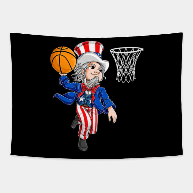 Basketball American Flag T Shirt 4th Of July Boys Uncle Sam 4th