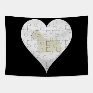 West Highland White Terrier Heart Jigsaw Pieces Design - Gift for West Highland White Terrier Lovers Tapestry