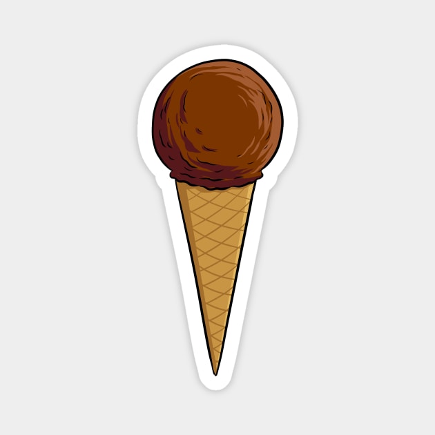 Ice Cream Cone - Chocolate Magnet by GreggSchigiel