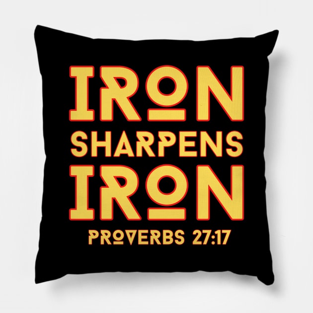 Iron Sharpens Iron | Christian Typography Pillow by All Things Gospel