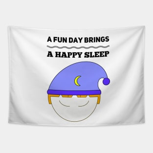 A Fun Day Brings A Happy Sleep Boy Satisfaction Sleep Management Tapestry