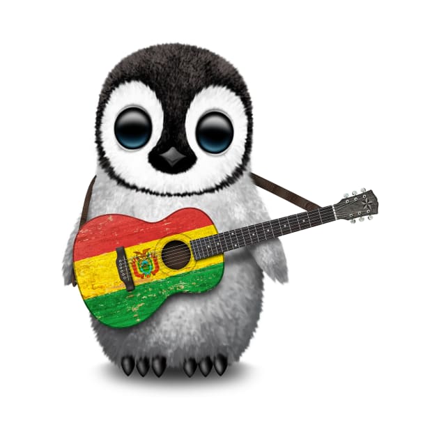 Baby Penguin Playing Bolivian Flag Guitar by jeffbartels