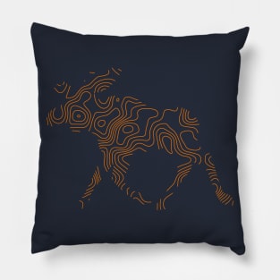 Topo Moose Elk Outdoor Pillow